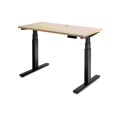 Enhance Electric Height Adjustable Desk - Black / Autumn Oak - Home Office Space NZ