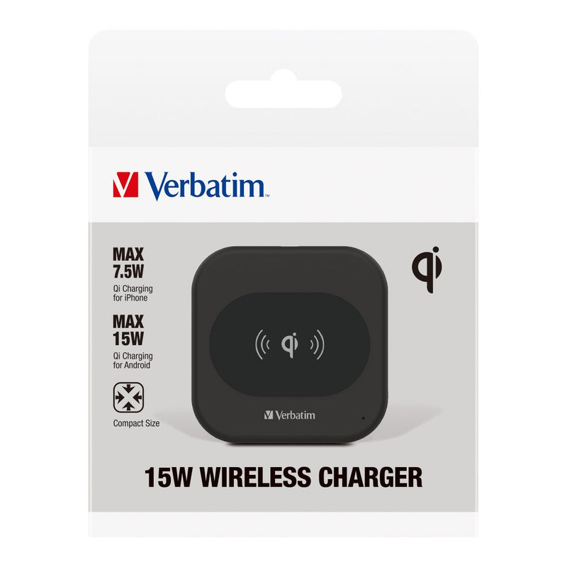 Verbatim Essentials Wireless Charger 15W Black - Home Office Space NZ