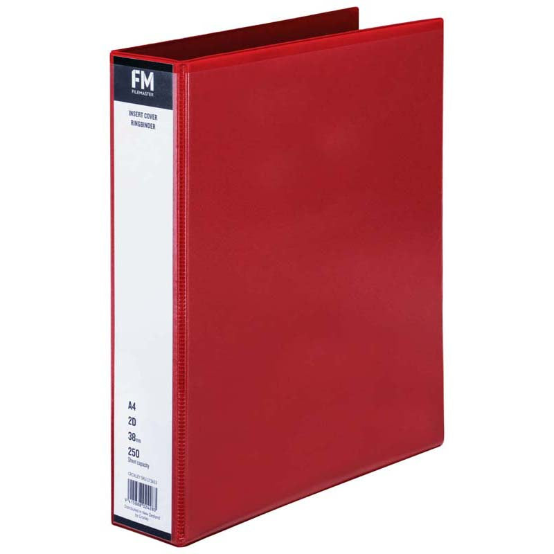 FM A4 Overlay Insert Cover Ring Binder 2x 38mm rings - Multi colours