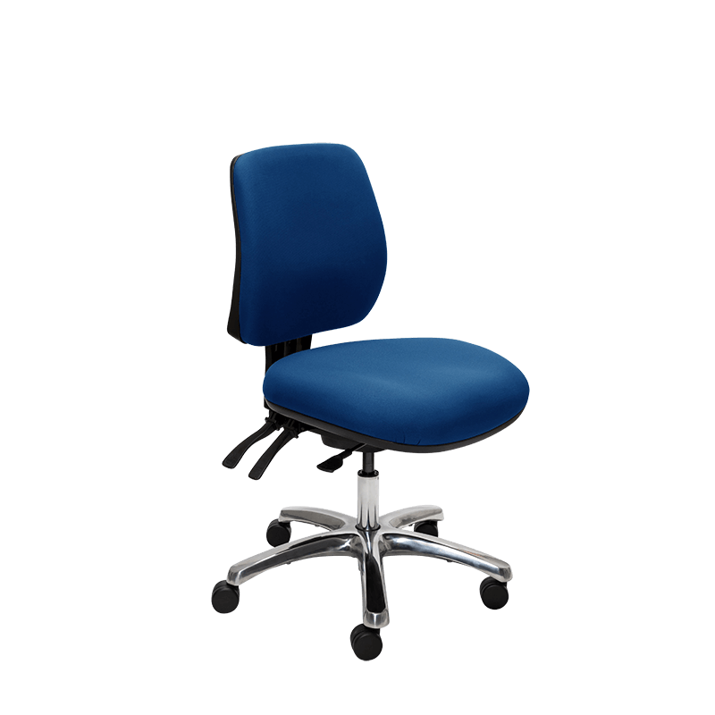 Roma – 3-Lever Mid Back + Polished Aluminium Base - Home Office Space NZ