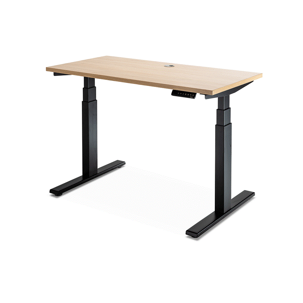 Enhance Electric Height Adjustable Desk - Black / Autumn Oak - Home Office Space NZ