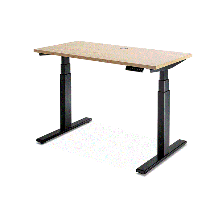 Enhance Electric Height Adjustable Desk - Black / Autumn Oak - Home Office Space NZ