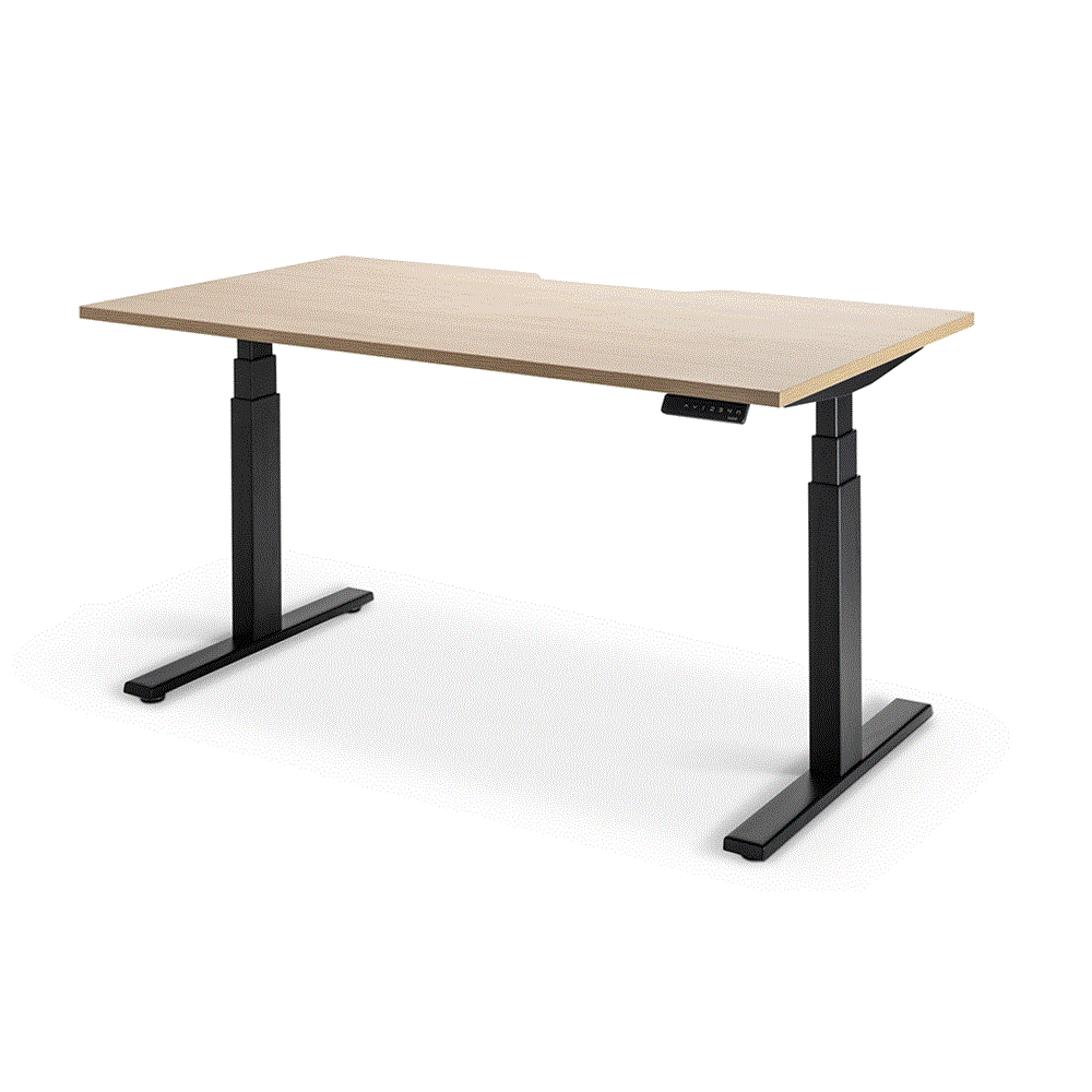 Enhance Electric Height Adjustable Desk - Black / Autumn Oak - Home Office Space NZ