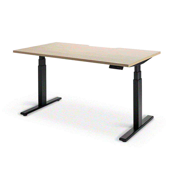 Enhance Electric Height Adjustable Desk - Black / Autumn Oak - Home Office Space NZ