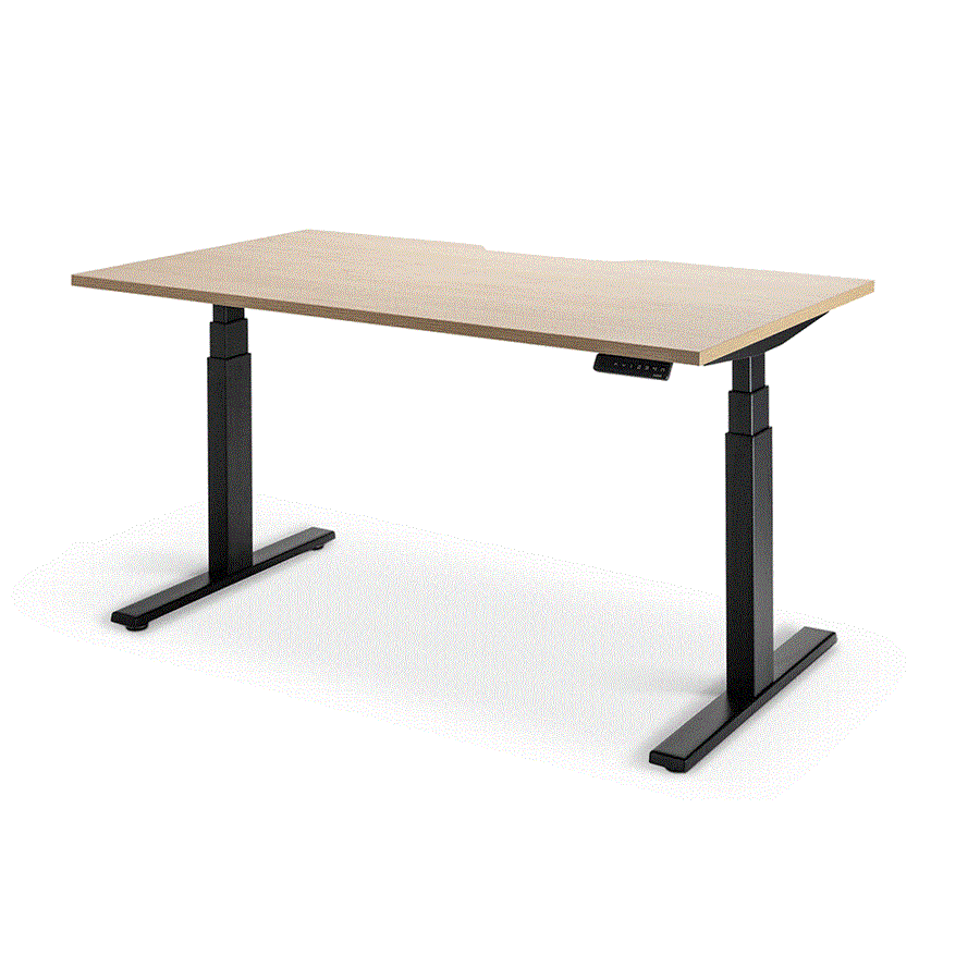 Enhance Electric Height Adjustable Desk - Black / Autumn Oak - Home Office Space NZ
