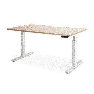 Enhance Electric Height Adjustable Desk - White / Autumn Oak - Home Office Space NZ