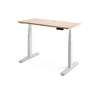Enhance Electric Height Adjustable Desk - White / Autumn Oak - Home Office Space NZ