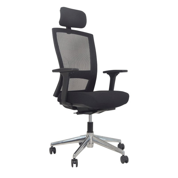 Mentor Mesh Back with Polished Aluminium Base - Home Office Space NZ