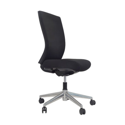 Mentor Upholstered Back with Polished Aluminium Base - Home Office Space NZ