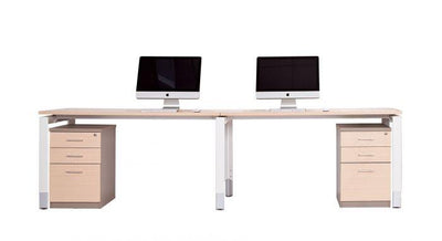 Oblique 2-Person Straight Desk (Adjustable Height) - Home Office Space NZ
