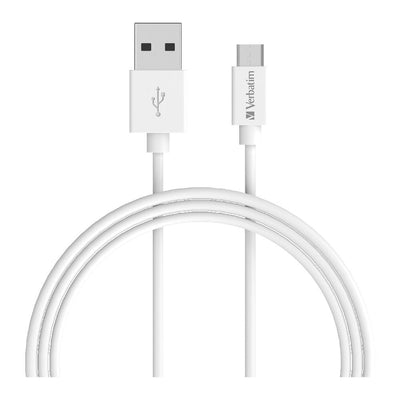 Verbatim Essentials Charge & Sync Micro USB Cable 1m White - Home Office Space NZ