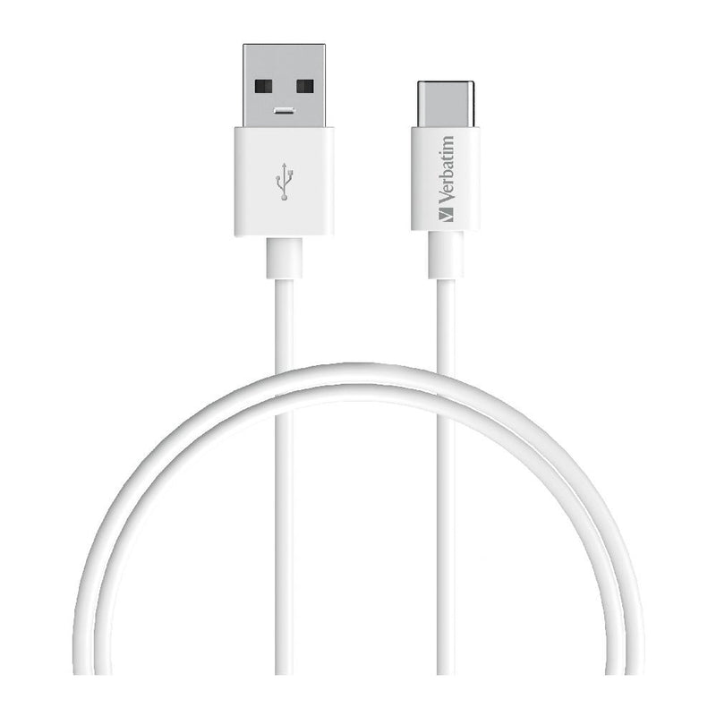 Verbatim Essentials Charge & Sync USB-C Cable 1m White - Home Office Space NZ